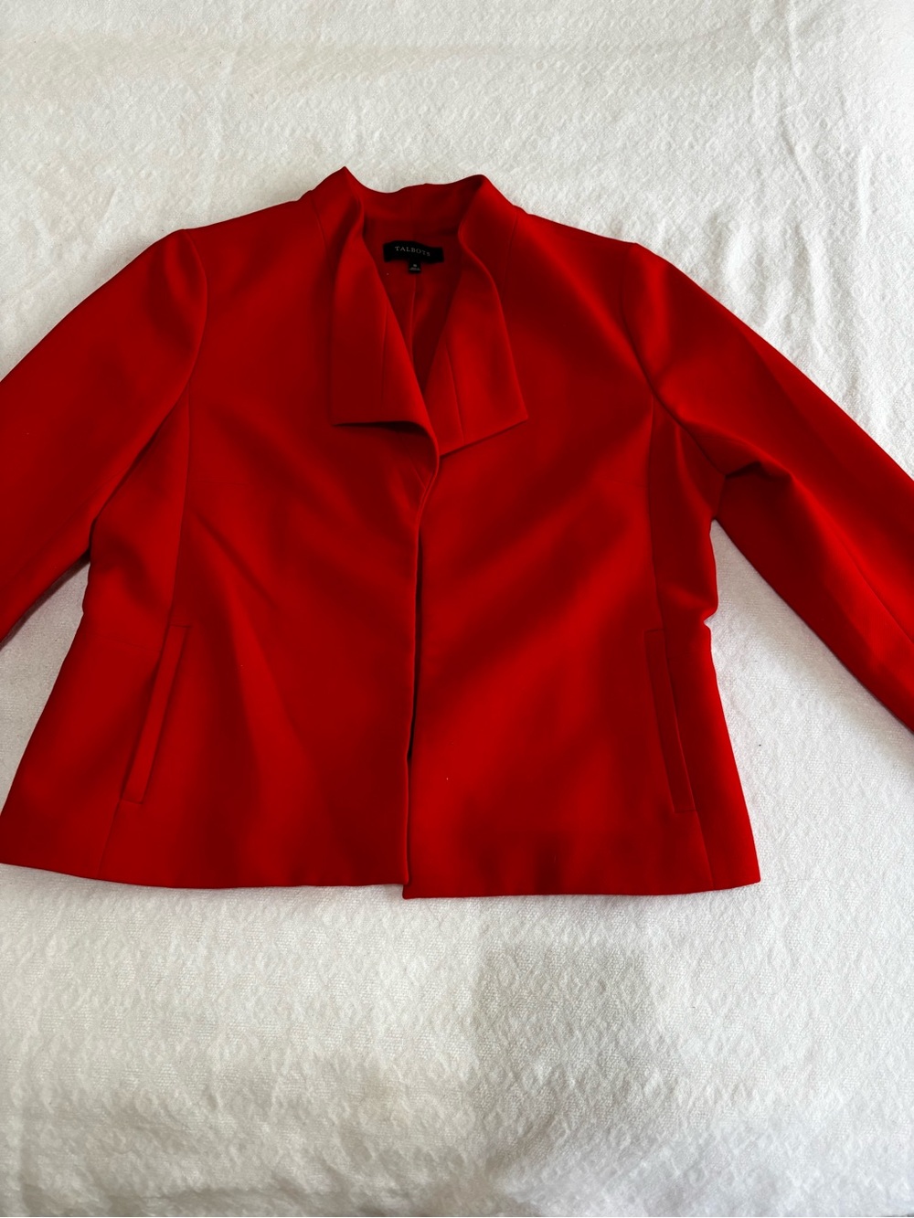 Talbots Red Open-Front Blazer Jacket